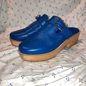 Charlotte Stone “Sam” blue platform clogs. Size 9.